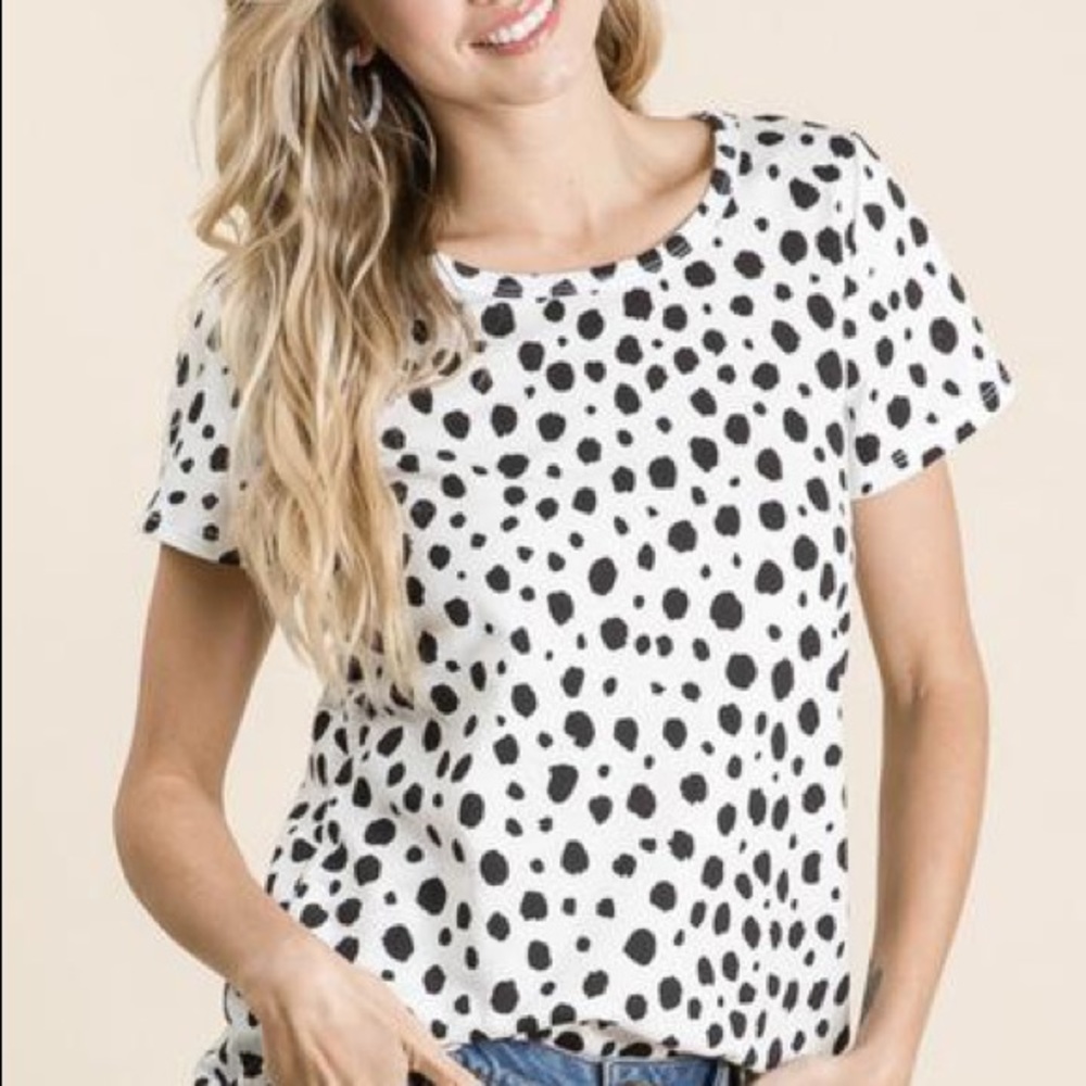boutique top Dalmatian or cow print